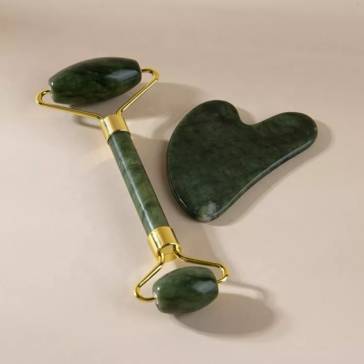 Anpassad Jade Roller och Gua Sha Set